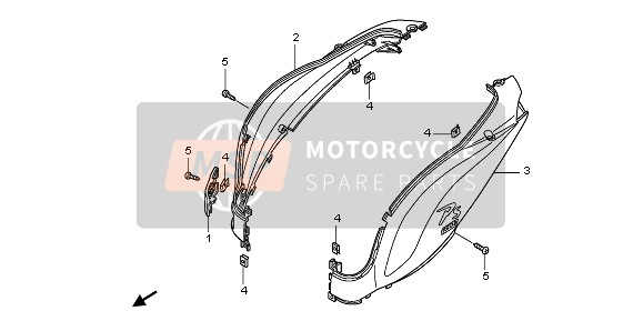 Honda PES150R 2010 Cubierta del cuerpo para un 2010 Honda PES150R